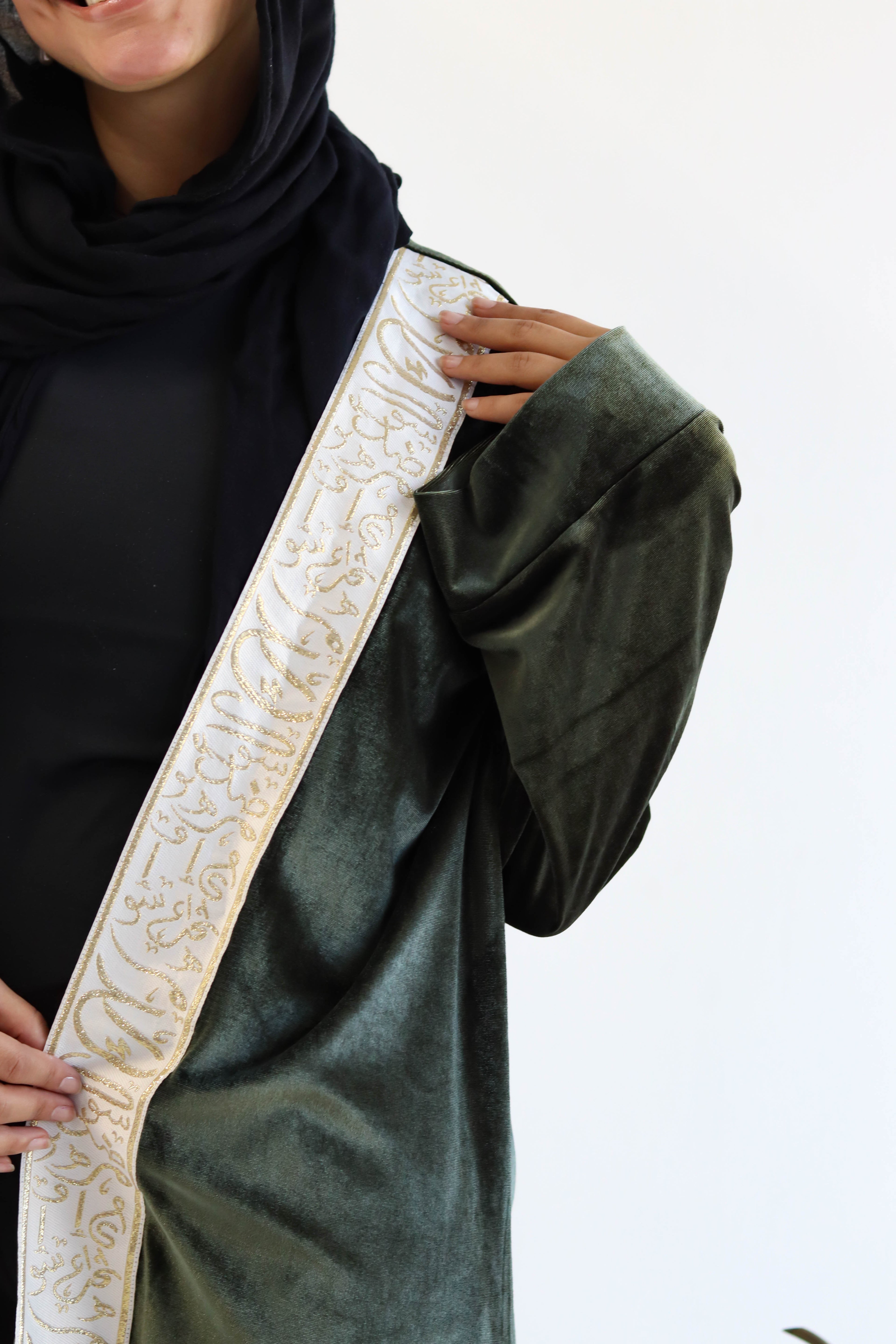 Velvet Kaftan in Dark Green