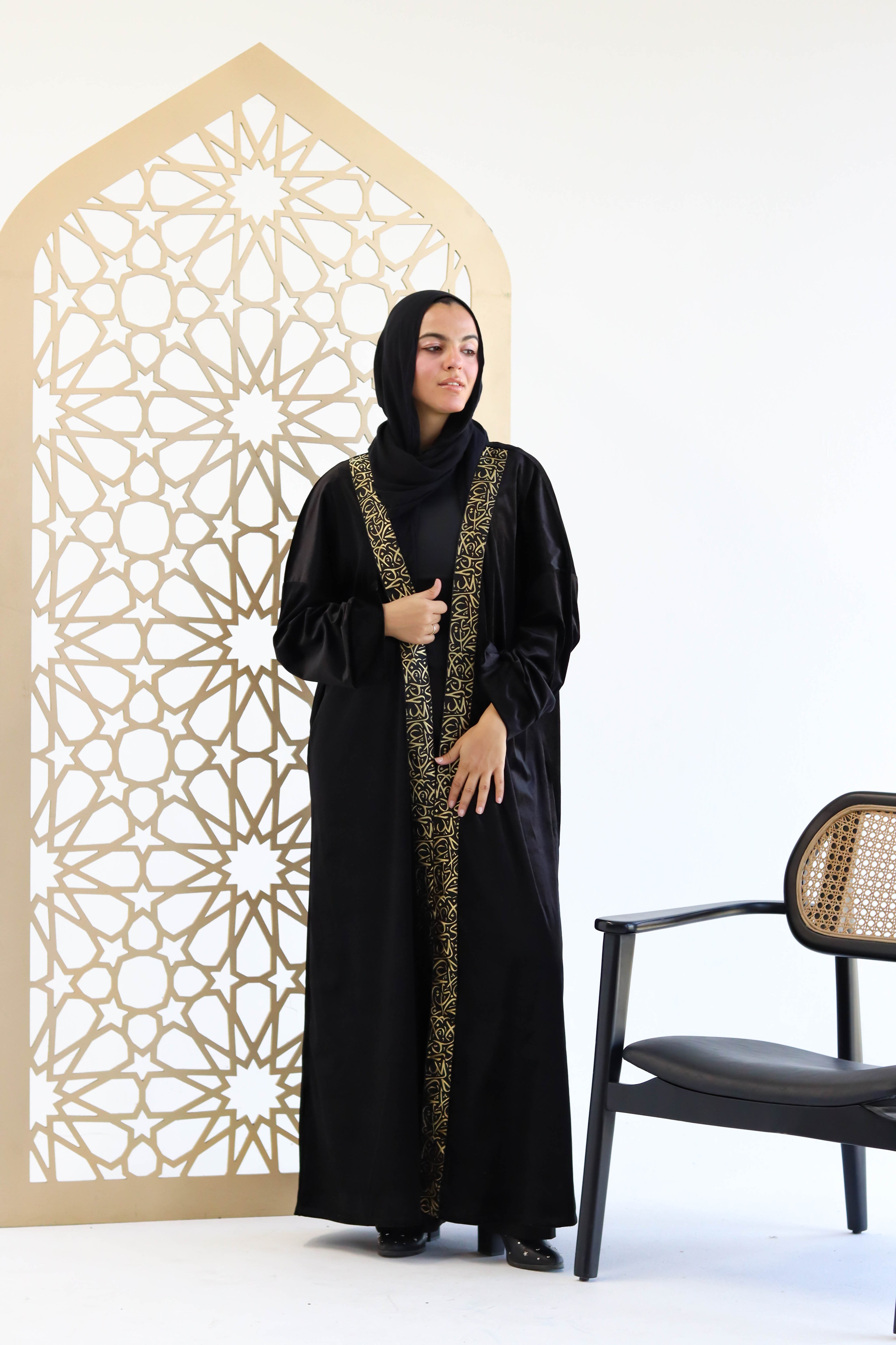 Velvet Kaftan in Black
