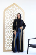 Velvet Kaftan in Black with cap
